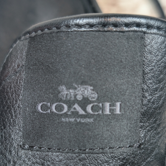 Coach Empire Zipper Leather Black Low Top Sneaker Tennis Shoes Women's Size 7 B - Picture 15 of 16